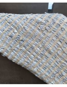 Tapis tressé en cuir et coton beige ESCAZU 2