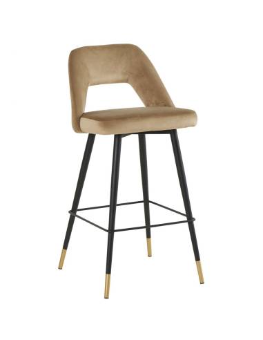 Tabouret de bar velours GAMBETTA