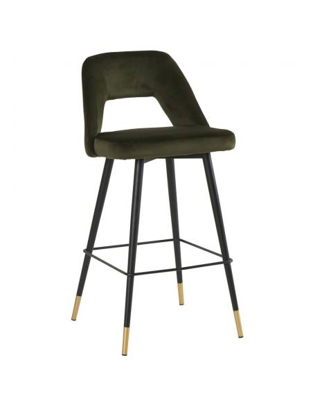 Tabouret de bar velours GAMBETTA
