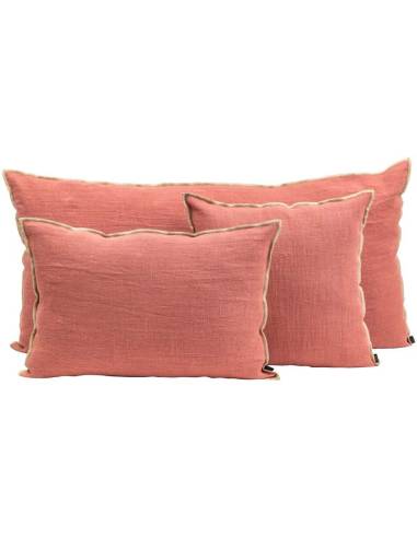 Housse de coussin en lin brut CHENNAI Harmony - Haomy Bois de rose