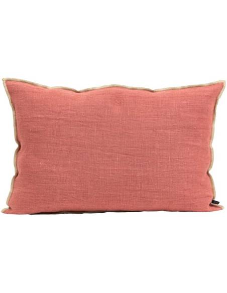Housse de coussin en lin brut CHENNAI Harmony - Haomy Bois de rose 40x60