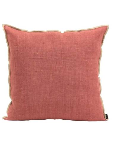 Housse de coussin en lin brut CHENNAI Harmony - Haomy Bois de rose 45x45