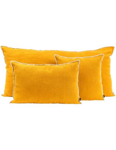 Housse de coussin en lin brut CHENNAI Harmony - Haomy Chamois