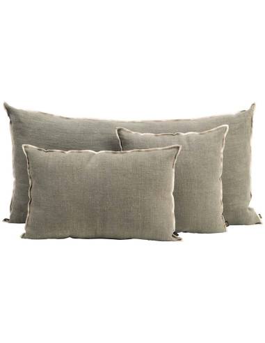 Housse de coussin en lin brut CHENNAI Harmony - Haomy Kaki