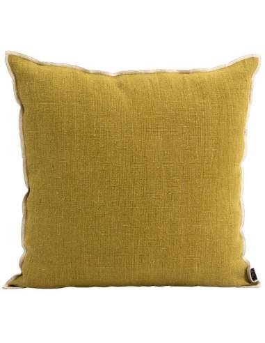 Housse de coussin en lin brut CHENNAI Harmony - Haomy Olive 45x45