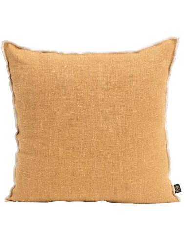 Housse de coussin en lin brut CHENNAI Harmony - Haomy Tabac 45x45