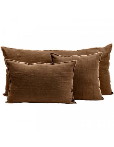 Housse de coussin en lin brut CHENNAI Harmony - Haomy Moka