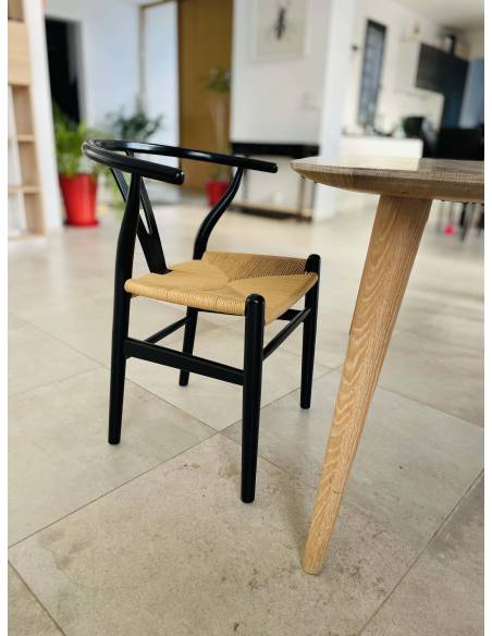 Chaise en chêne et paille tressée ARBALETTE