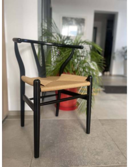 Chaise en chêne et paille tressée ARBALETTE