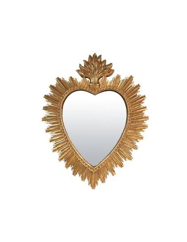 Miroir ex voto doré COEUR