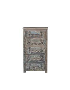 Commode haute en bois sculpté BANGALORE