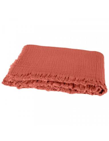 Plaid / Couvre-lit en coton lavé VANLY Harmony - Haomy Bois de rose