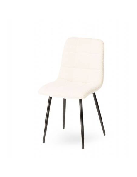 Chaise bouclette blanche MANTA