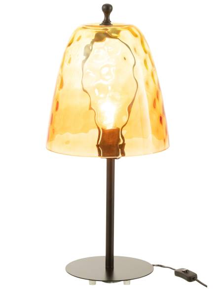 Lampe en verre jaune