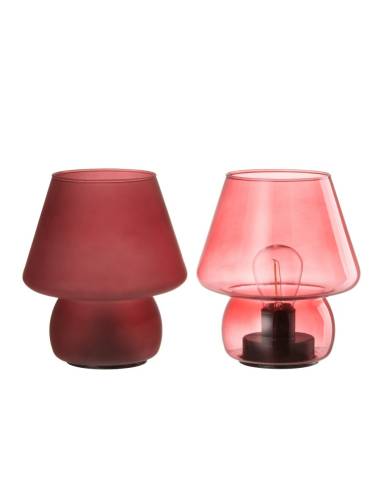 Lampes en verre framboise