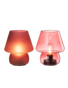 Lampes en verre framboise 2