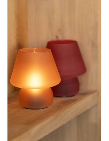 Lampes en verre framboise