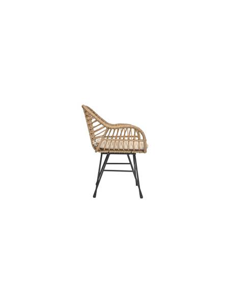Chaise de jardin en rotin synthétique avec accoudoirs