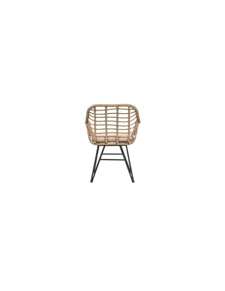 Chaise de jardin en rotin synthétique avec accoudoirs
