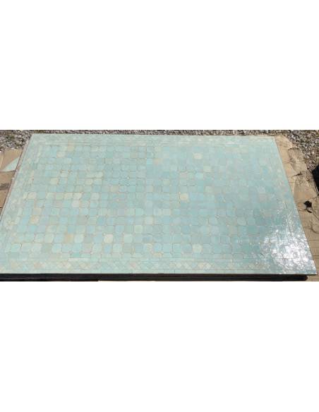 Table de jardin mosaïque ZELLIGE aqua