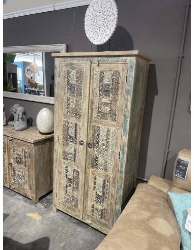 Grande armoire en bois sculpté BANGALORE