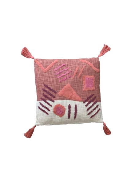 Coussin carré rose LOS