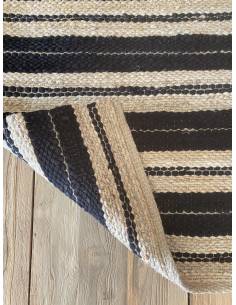 Tapis en jute naturel RAYURE noire 2