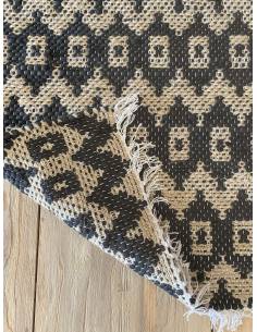Tapis en jute naturel ETHNIQUE noire 2