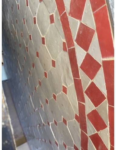 Table d'extérieur mosaïque ZELLIGE rouge