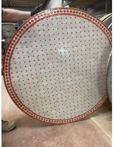 Table d'extérieur mosaïque ZELLIGE rouge