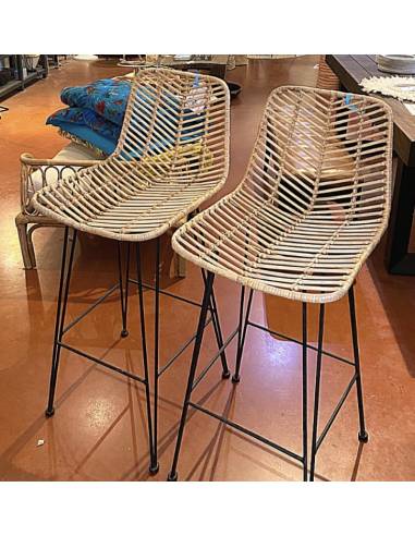 Tabouret de bar en rotin
