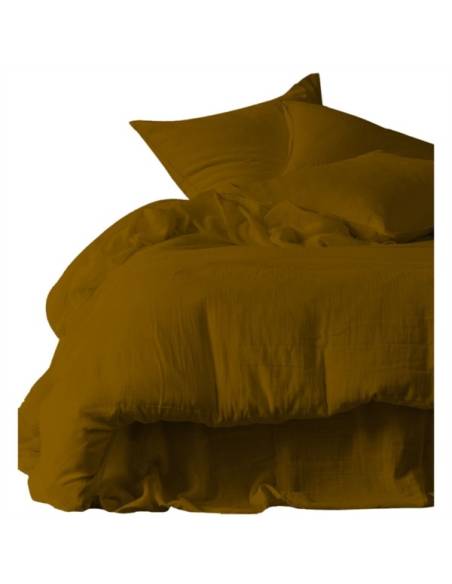 Drap plat en gaze de coton DILI Harmony - Haomy Gold