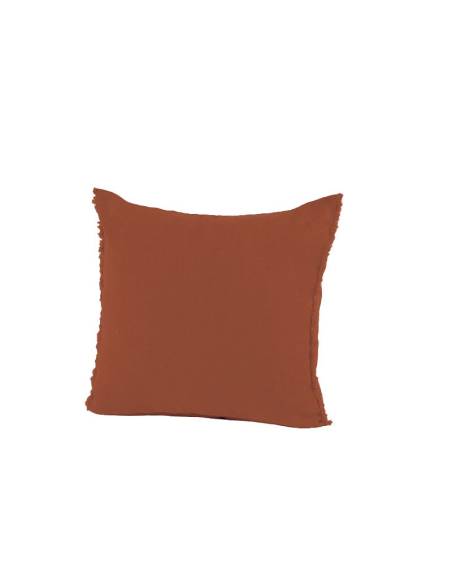 Housse de coussin en lin VITI Harmony - Haomy terre brulée