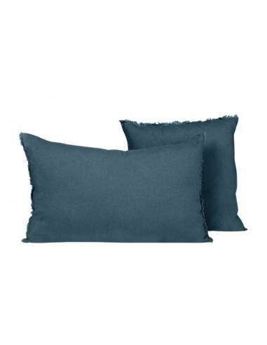 Housse de coussin en lin VITI Harmony - Haomy bleu de prusse