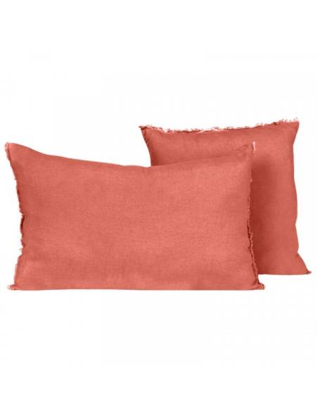 Housse de coussin en lin VITI Harmony - Haomy bois de rose