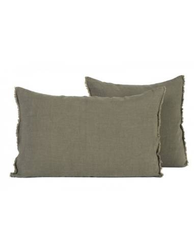 Housse de coussin en lin VITI Harmony - Haomy kaki