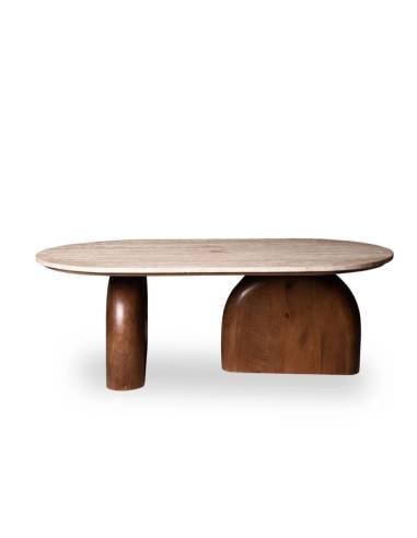 Table basse bois et pierre AYDIN