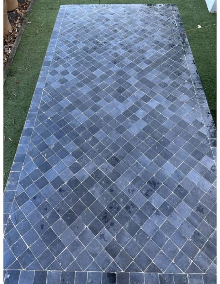 Table d'extérieur mosaïque ZELLIGE noire