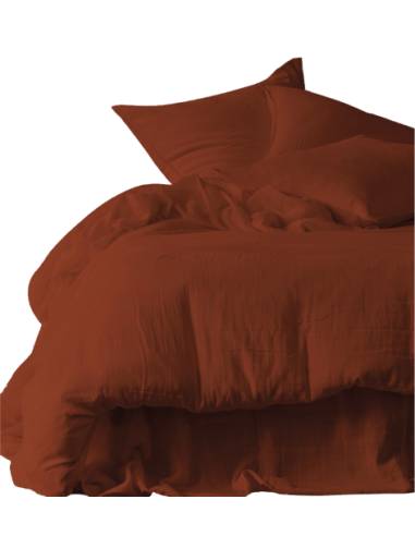 Housse de couette en gaze de coton DILI Harmony - Haomy Terre brulée