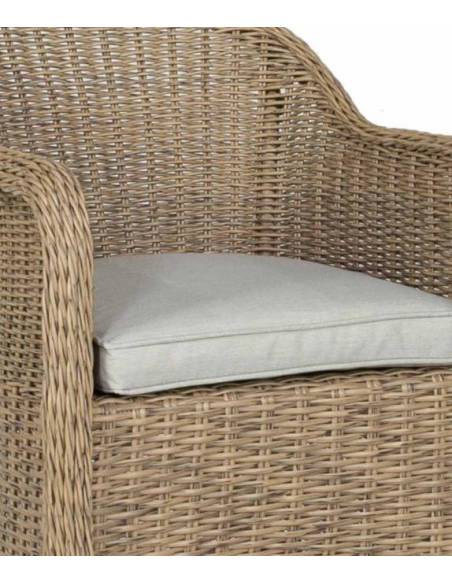 Fauteuil de jardin arrondi en rotin synthétique