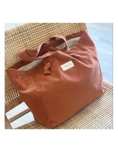 Sac cabas velours rouille