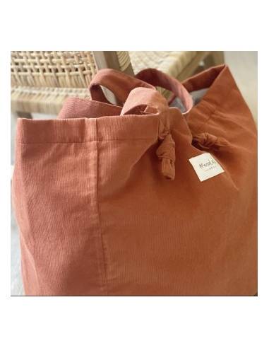 Sac cabas velours rouille