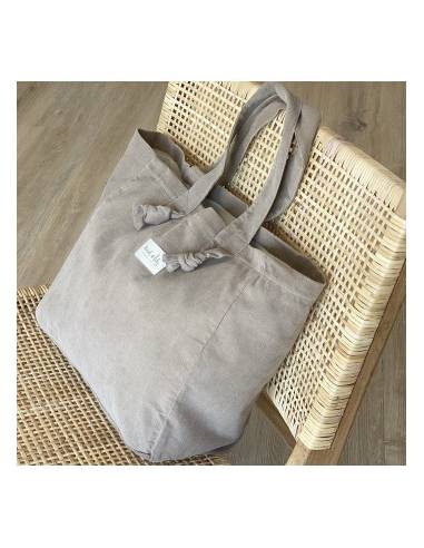 Sac cabas velours coconut