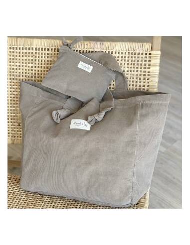 Sac cabas velours coconut