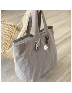 Sac cabas velours coconut