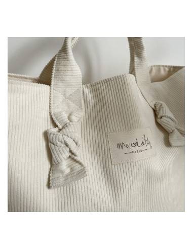 City bag en velours écru