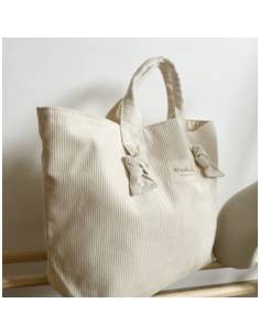 City bag en velours écru 2