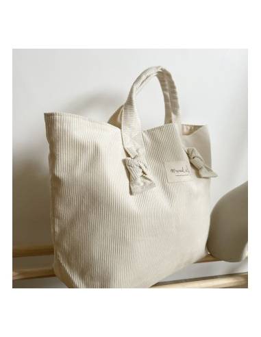 City bag en velours écru