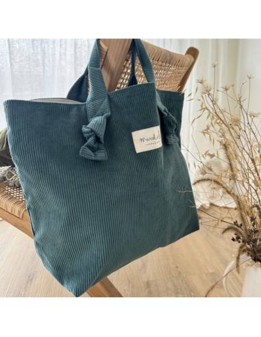 City bag en velours thym