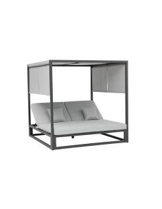 Lit balinais EDNA en aluminium et tissu nautique anthracite 2